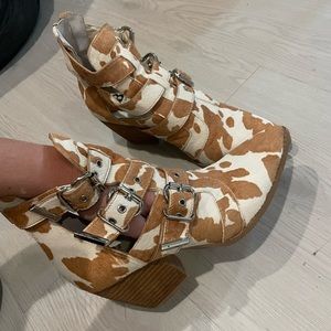 Gianni Binninger Calf hair / Cow Print Booties